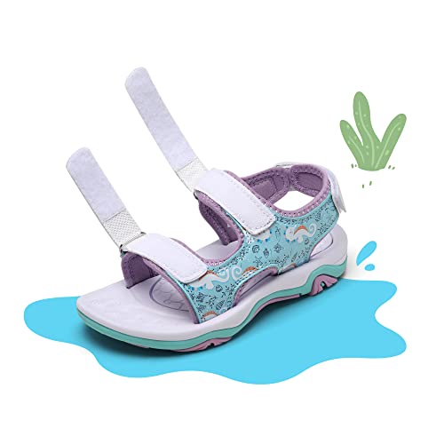 Image of DREAM PAIRS Boys Girls Summer Sandals | Outdoor Athletic Kids Sport Water Shoes Anti-slip Toddler Lightweight Comfortable Cute Cartoon Quick-drying