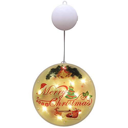 SHENGXUAN Lumières décoratives de Noël à LED à piles 3D pour fenêtre, 2 sortes de lumières à suspendre Blanc chaud Cover