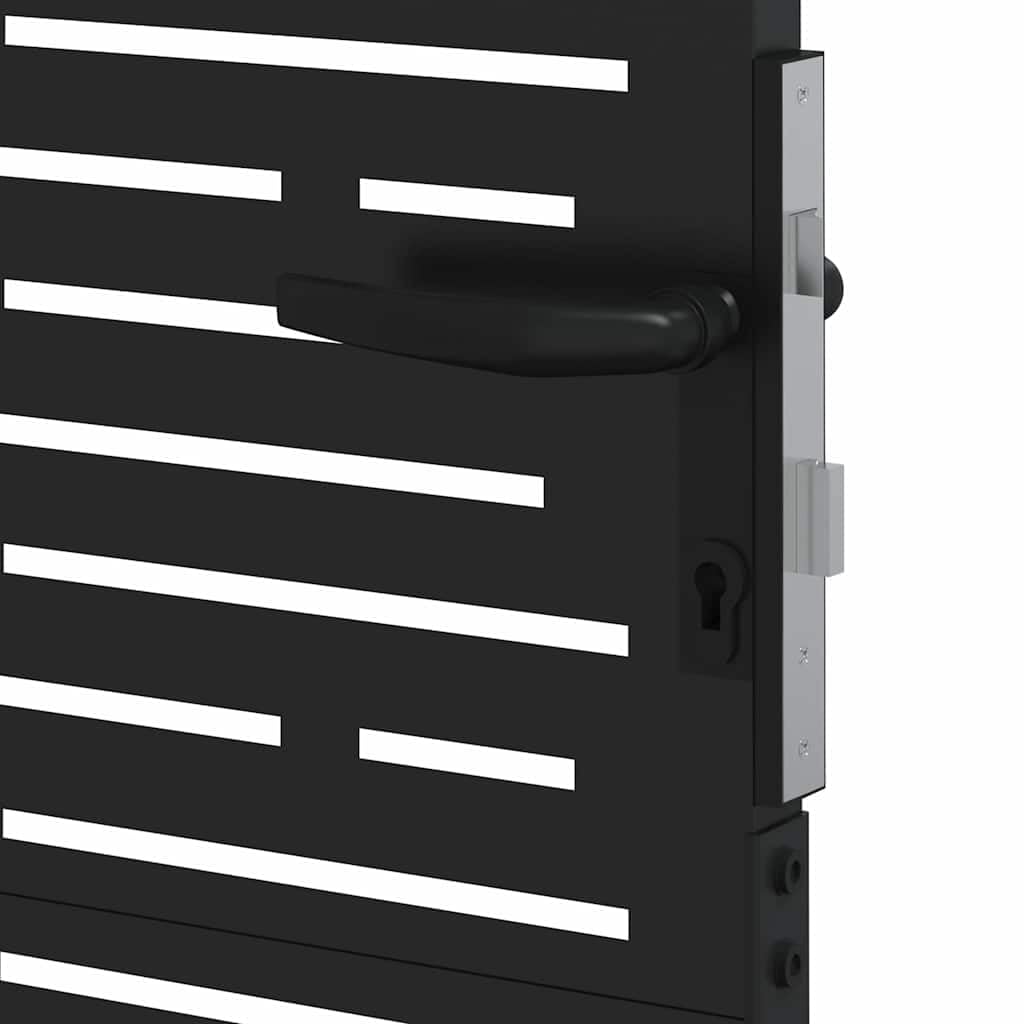 vidaXL Gartentor Schwarz 85 x 150 cm Pulverbeschichteter Stahl, Moderner Garten- und Terrassentor, rechteckig, robust, sicherer Eingang, minimalistisches Design, pulverbeschichtet