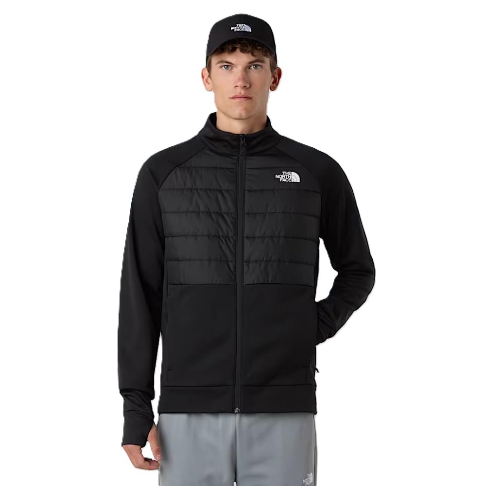 The North Face Men's Reaxion 2.0 Fleece Hybrid Full Zip Jacket, Tnf Black Heather, M