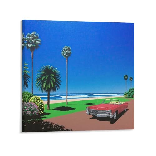 永井博 イラスト アートポスター (3) パネル キャンバス 壁アート ホームアートワーク すぐに掛けられます20x20inch(50x50cm)