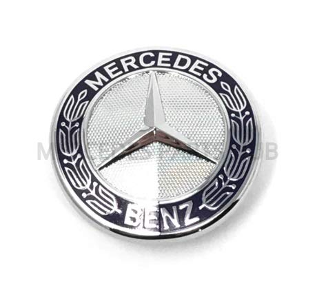 blue star emblem - Mercedes Benz Genuine Vehicle Hood Star Emblem Badge (221-817-00-16, Chrome and Blue Laurel Wreath)