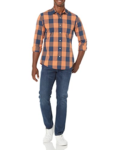 Image of Amazon Essentials Men's Regular-Fit Long-Sleeve Casual Poplin Shirt, Button Front, Business Casual, Collared