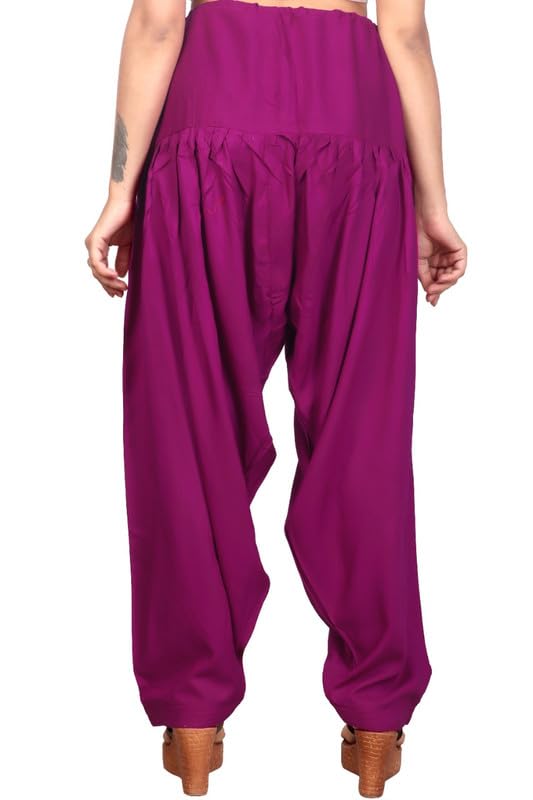 Image of FASHION GALLERY Women's Rayon Relaxed Fit Patiala Salwar with Full Length Drawstring Closure Type and Flexible Waist | Patiala Pant for Woman Free Size Fit Upto XXL