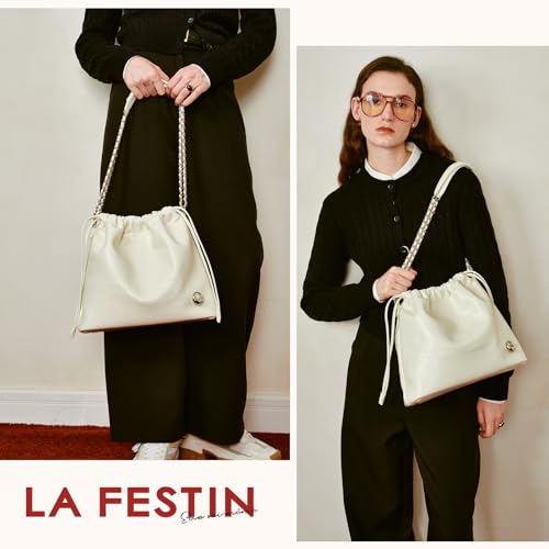 Image of LA FESTIN Genuine Leather Hobo Bag for Women Designer Crossbody Bags Trendy