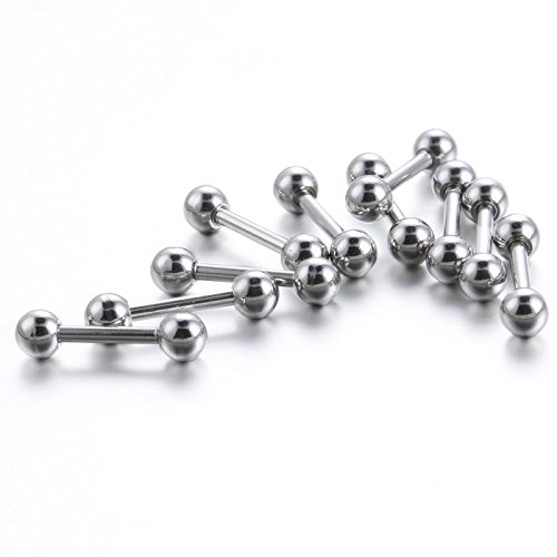 16 Gauge (06 mm) Silver Anodized Steel Lip Bar Belly Labret Ring Monroe Ear Tragus Stud Jewellery Body Piercing 10 Pcs (B01EMYL12U) Amazon Price History, Amazon Price Tracker