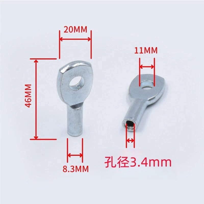 5 Pack Wire Rope Eyelets Replacement End Terminal 1/8'' Hole Connector Joint Lugs Stopper for 5mm Coated Security Steel Cord Gym Pulley Cable Weight Lifting Machine Fitness Equipment - Image 2