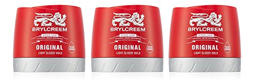 3x Brylcreem ORIGINAL LIGHT GLOSSY HOLD Mens Hair Styling Cream RED TUB 150ml