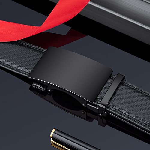 Automatic Ratchet Belt for Men - Genuine Leather Dress & Casual Use, Adjustable Buckle4