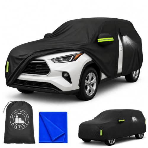 Image of Car Cover Waterproof All Weather Fit for Highlander & 4Runner | All Weather Protection, Waterproof, Heavy Duty, Durable, UV Protection, Lightweight, Easy to install, Custom Fit