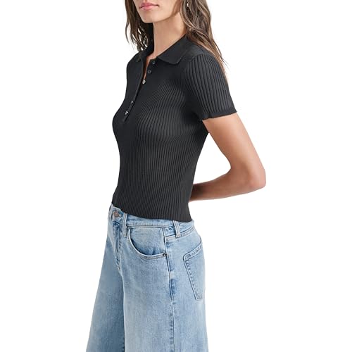 DKNY Women's Polo Trendy Ribbed Soft Sweater3