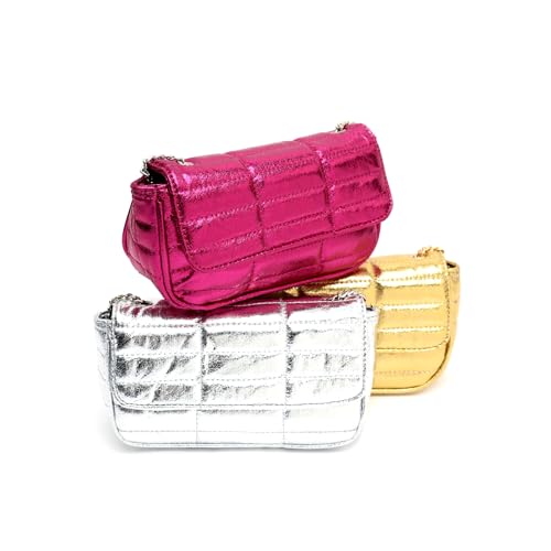 MISAKO Fiore bolso bandolera de fiesta pequeño metalizado Mujer - Fiore Fucsia 10 X 19 X 6 cm