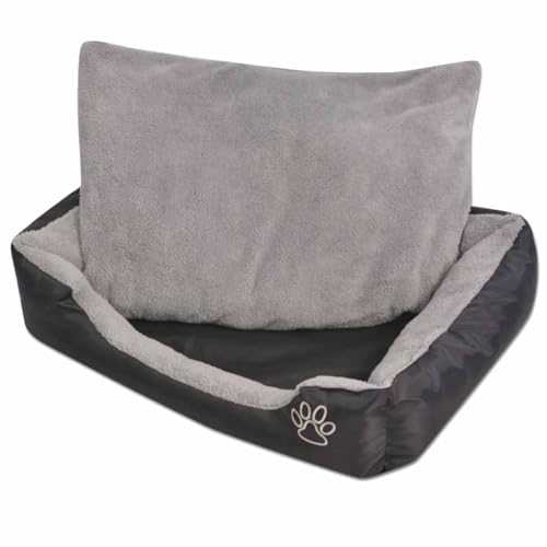 Teenpull Cama para perros tamaño L, color negro, impermeable, acogedora para perros y gatos, tejido Oxford resistente, ideal para interiores
