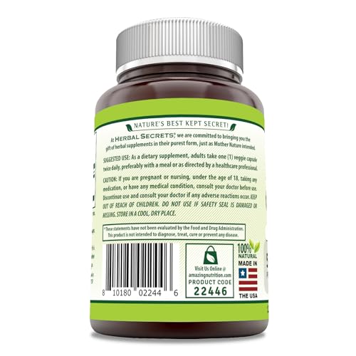 Herbal Secrets Ginger Root Supplement | 550 Mg Per Serving | Veggie Capsules | Non-GMO | Gluten Free | Made in USA (1 Pack, 120 Count)