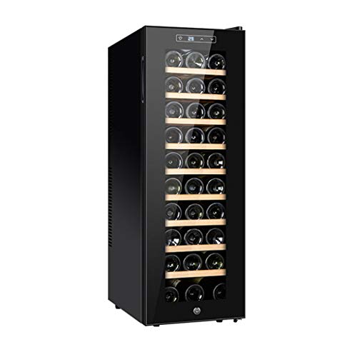 XJBHRB Weinkühlschränke Kühlschränke - Unterbaukühlschrank | 30 Flaschenlagerung, Wein & Getränke Kühlschrank | LED-Licht + Schloss und Schlüssel | Niedrigenergie A + (Schwarz)