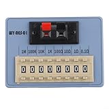 Kompakte ABS-Dekade-Widerstandsbox, einstellbar 8 Umdrehungen (0,1 Ω – 9,999 MΩ), 1 %, 250 mW Nennleistung – für WY-RES-01(WY RES 01)