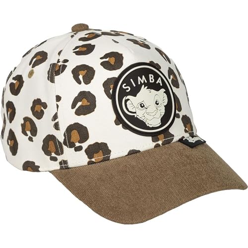 CERDÁ LIFE'S LITTLE MOMENTS Boné com viseira do rei leão - cor castanha, medida de 57 cm, feito com algodão e poliéster - estampado de Simba - produto original