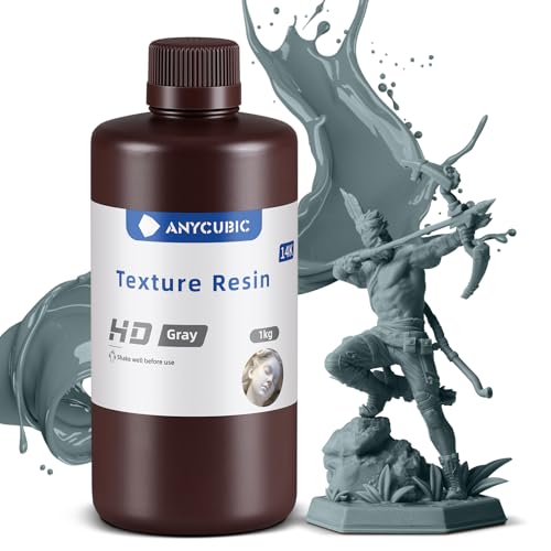 Image of ANYCUBIC 14K 3D Printer Resin, Superior Precision Texture Resin, Model Matte Finish, Lower-Odor, Upgraded Toughness 3D Printing Resin for All LCD Resin 3D Printers (HD Grey, 1kg)