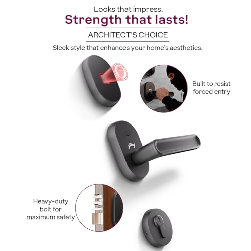 Image of Godrej Advantis Smart Lock | GSL D1R | 3 in 1 Digital Lock I Fingerprint, Mobile App & BLE | Ideal for Right-Hand, Outside Opening Doors I 3-Yrs Warranty I Made in India |Black