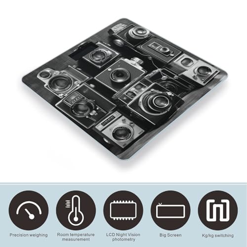 Báscula Digital de Baño Retro 400lb Capacidad vidrio templado miniatura 3