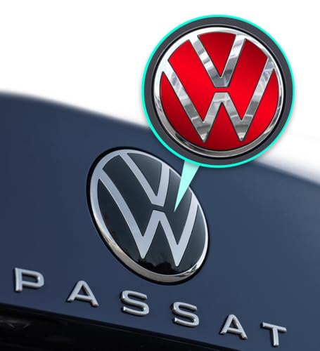 Image of IPG Decal Made for Volkswagen 2021 Passat Polo Tiguan Golf Rear /Front Emblem Logo Decals Stickers Set (4 Units) (Pearl Red)