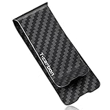 T-carbon Carbon Fiber Money Clip for Men, Slim Money Clip Wallet for Cash and Credit Card Holder for Business Front Pocket Clip - Matte Black(28mm)