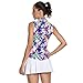 Ladies Golf Shirts Sleeveless Leaf Printed Golf Tops Medium