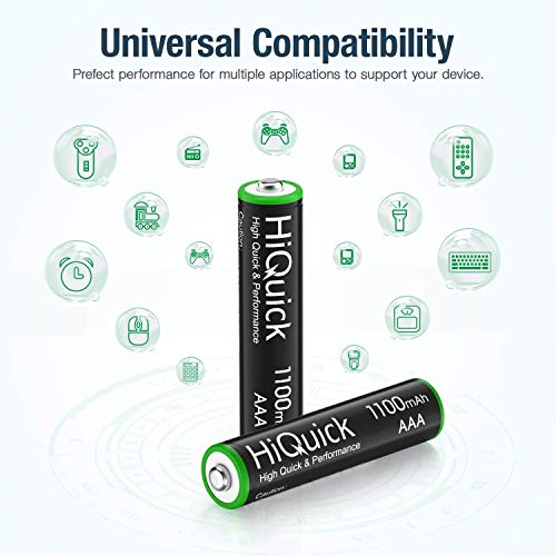 image for HiQuick 16 Counts Rechargeable Batteries AAA 1100mAh High Capacity Per