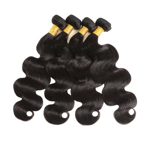 Huarisi Body Wave Human Hair Bundles, Brazilian Wavy Hair 4 Bundles 12 14 16 18 inch, Brazilian Virgin Hair Body Wave Weaves - Image 2