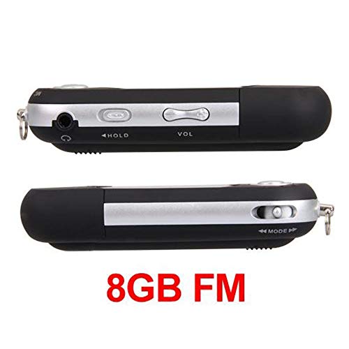 Easy Provider Mini Reproductor MP3 Negro 8GB FM Radio Grabadora De Voz Player