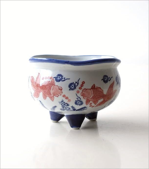 Amazon | 金魚鉢 陶器 おしゃれ 和風 水鉢 睡蓮鉢 メダカ鉢 かわいい