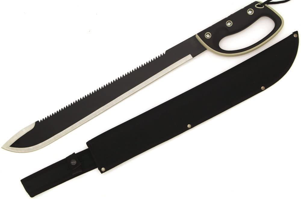 Snake Eye Tactical Full-Tang Fixed Blade Machete w/Sheath Outdoors Hunting Camping Fishing (770BK)