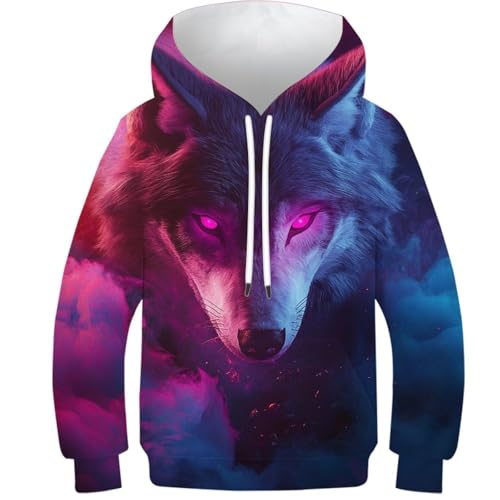 Sweat loup néon mystique 3D idée cadeau originale ado 9-11 ans