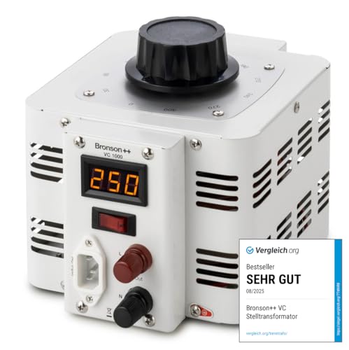 Bronson++ VC 1000 Stelltransformator Stelltrafo Variac - In: 230V - Out: 0-300V - 1000 Watt