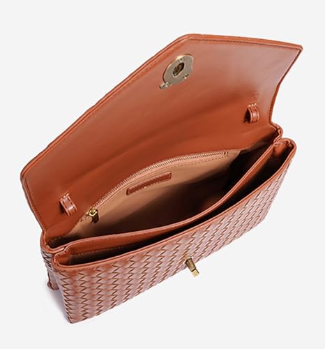 PU Leather Woven Crossbody Purses Women Crescent Hobo Bags Satchel Shoulder Bag Knotlock Messenger Envelope Handbag 20254