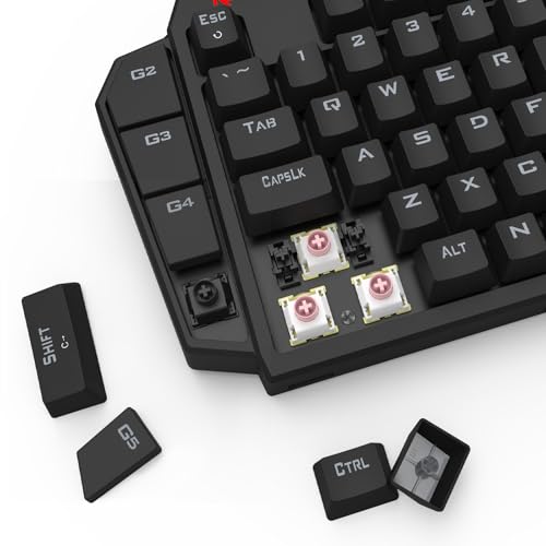 Image of Redragon K585 HE Rapid Trigger Gaming Keyboard, 8K Wired One-Handed Mechanical Keyboard w /Next-Gen UltraMag 100% POM Silky Magnetic Switch, Dual-Module Floating Structure Design, Detachable Wrist Rest