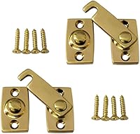 Vista 1 de QCAA Barra de obturador/pestillo de puerta de latón macizo, 7/8" x 2-3/32", latón pulido, paquete de 2, fabricado en Taiwán