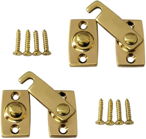 QCAA Barra de obturadorpestillo de puerta de latón macizo, 78" x 2-332", latón pulido, paquete de 2, fabricado en Taiwán