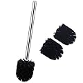 Angle Simple Toilet Brushes, Toilet Bowl Scrubber Brush Head 3 PCS with Cleaner Wand for Bathroom Restroom