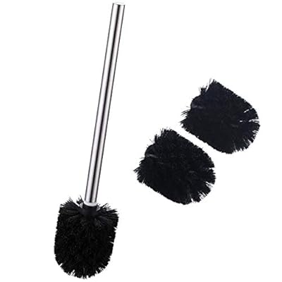 Angle Simple Toilet Brushes, Toilet Bowl Scrubber Brush Head 3 PCS with Cleaner Wand for Bathroom Restroom