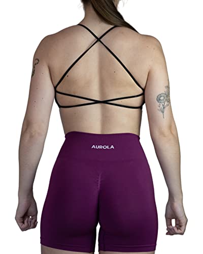 AUROLA Women's Light Support Backless Criss Cross Sports Bra for Gym and Yoga