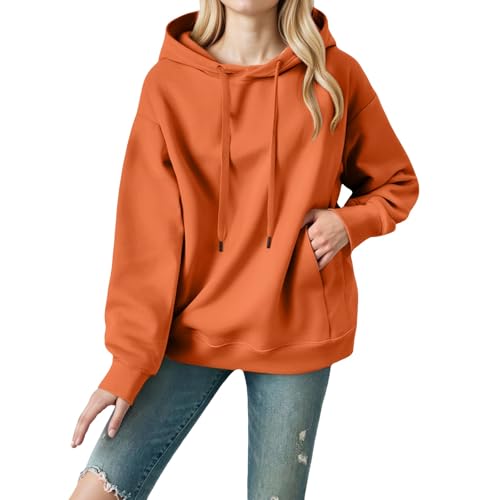 Suéter con capucha para mujer, tallas grandes, sudaderas deportivas para mujer, chaquetas de verano, suéteres largos, chaqueta deportiva con capucha, chaquetas térmicas, blusas, tops cálidos, naranja