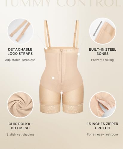 Image of SHAPELLX Shapewear for Women Tummy Control High Compression Shapewear Faja Body Shaper Fajas Colombianas