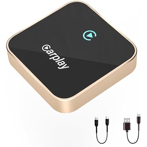 Wireless CarPlay Adapter,Converts Factory Wired CarPlay to Wireless, Plug and Play CarPlay Wireless Adapter with USB/USB C Port, Fit for iPhone iOS 10+(Rose Gold) Cover