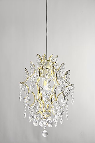 Loxton Lighting - Colgante de cristal, color blanco, vidrio, dorado, 40 x 29 cm