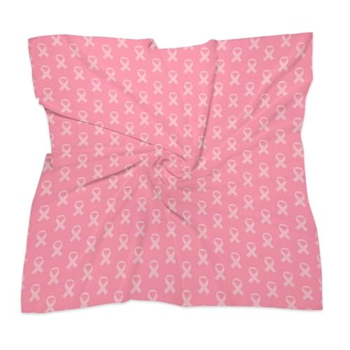 OBLUE Breast Cancer Awareness Pink Ribbon Faith Hope Love Sunflower Silk Scarf Multifunctional Square Hair Scarfs Women3