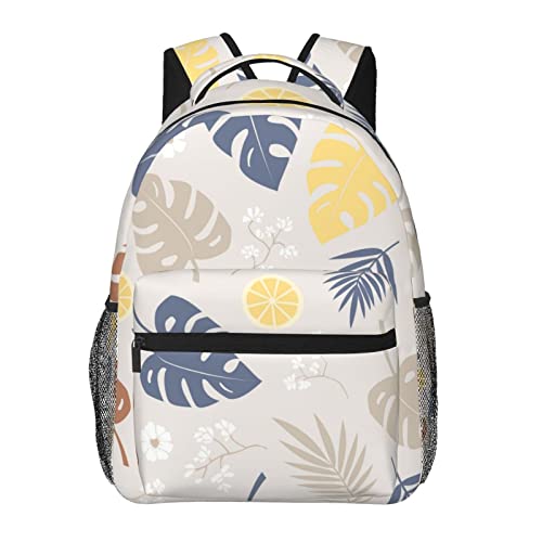 Sac à dos d'école fille et voyage urbain imprimé citron