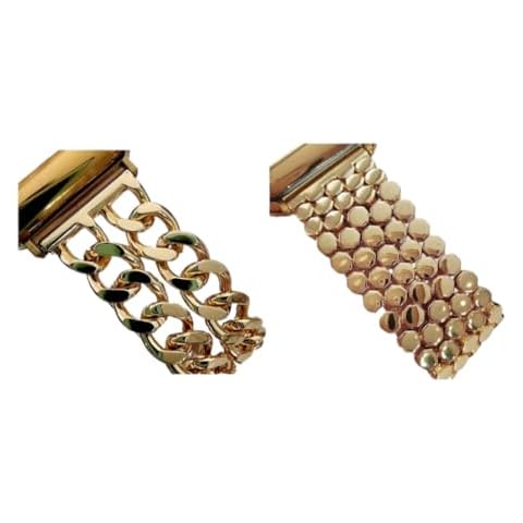 DSAAplus 38/40/41mm(XS/M) Double Gold Chain & Honeycomb Gold Chain For Apple Watch Band Cover