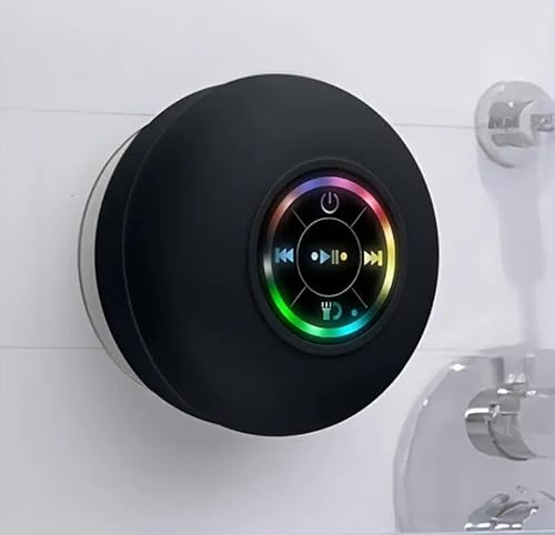 ZOESISUN Shower Speaker Bluetooth Waterproof, Usb Bathroom Suction Cup Bluetooth Shower Speaker, Led Colorful Luminous Bathroom Speaker, Ipx4 Waterproof Speaker Shower, For Girls Boys Men Women Kids.