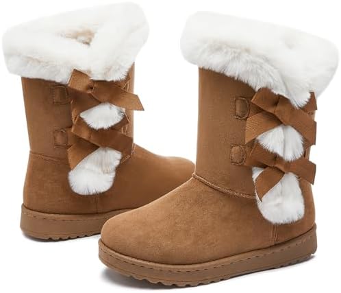 Iarus womens winter boots Mid-calf snow booties warm fur linning ...